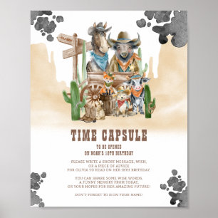 Eerste Rodeo Wild West Tijdscapsule Bord Poster