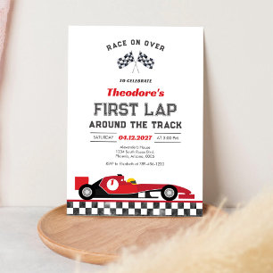 Eerste ronde op het circuit raceauto 1e verjaardag kaart