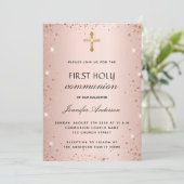 Eerste roos goudglitter luxe van de gemeenschap kaart (Staand voorkant)