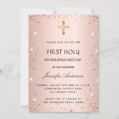 Eerste roos goudglitterstof elegant kaart (Voorkant)