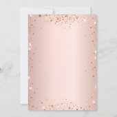 Eerste roos goudglitterstof elegant kaart (Achterkant)