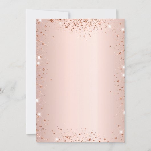 Eerste roos goudglitterstof elegant kaart (Achterkant)