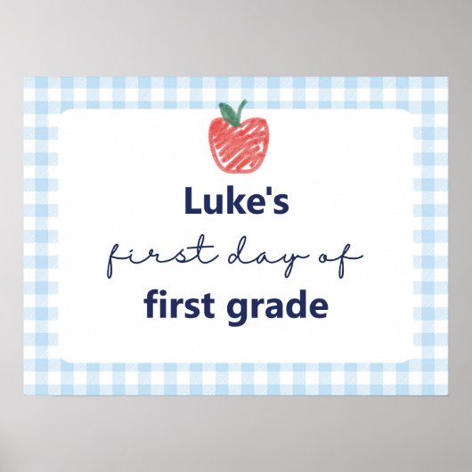 eerste schooldag bord poster (Voorkant)
