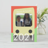 Eerste schooldag Bus Script Broer Zus Kaart (Staand voorkant)