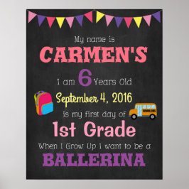 Eerste schooldag kinderen poster foto rekwisieten