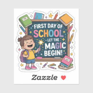 Eerste schooldag - Laat de magie beginnen - School Sticker