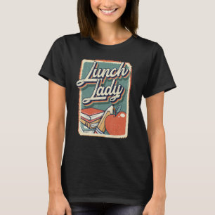 Eerste schooldag lunchdame terug naar school retro t-shirt