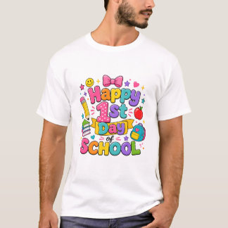 Eerste schooldag Mooie Kleurrijke Kleuterschool T-shirt