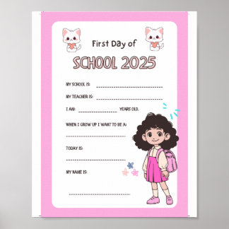 Eerste schooldag poster - Leuke uitprintbare tekst