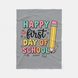 Eerste schooldag potlood shirt schattig terug naar fleece deken