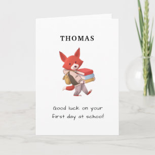 eerste schooldag / terug naar school Grappige kind Kaart
