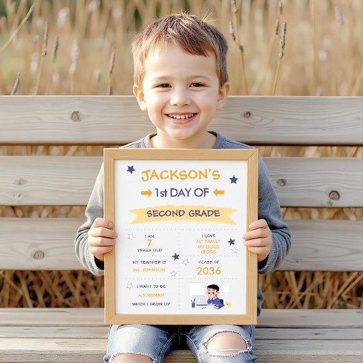 Eerste schooldag voor jongens poster