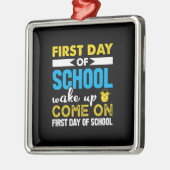 Eerste schooldag wakker metalen ornament (Links)