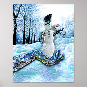 Eerste sneeuw op Canvas Print
