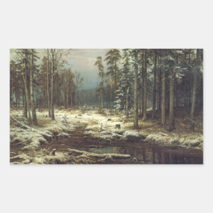 Eerste sneeuw rechthoekige sticker