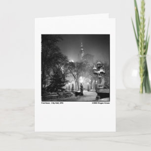 Eerste Sneeuw - Stadhuis, NYC Kaart