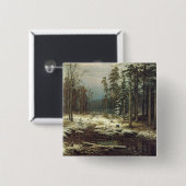 Eerste sneeuw vierkante button 5,1 cm (Voorkant /achterkant)