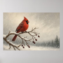 Eerste Sneeuwbezoeker Winter Kardinaal