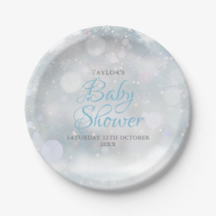 Eerste sneeuwvlokken Baby shower / Sprinkle Papieren Bordje