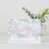 Eerste Sneeuwvlokken Dank Je Bedankkaart (Staand voorkant)