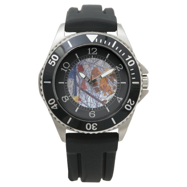 Eerste sneeuwwinter-camouflage-stijldiaal horloge (Voorkant)