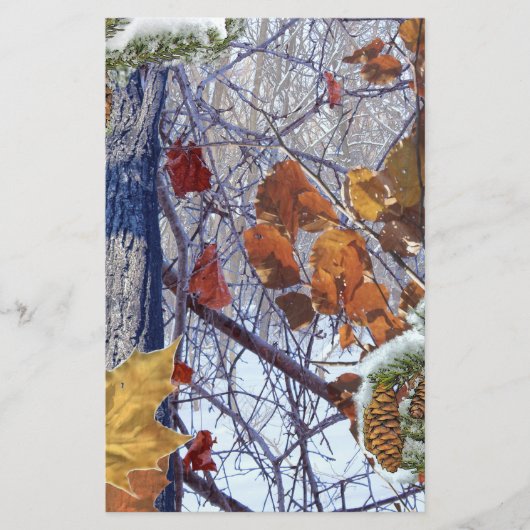 Eerste sneeuwwintercamouflage afdrukken briefpapier (Voorkant)