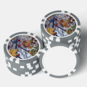 Eerste sneeuwwintercamouflage afdrukken pokerchips (Opstapeling)
