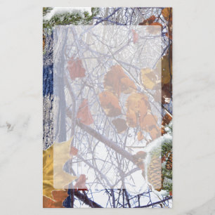 Eerste sneeuwwintercamouflage stijl briefpapier