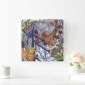 Eerste sneeuwwintercamouflage stijl vierkante klok (Huis)