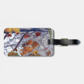 Eerste sneeuwwinterscène Camouflage schilderen Bagagelabel (Achterkant horizontaal)