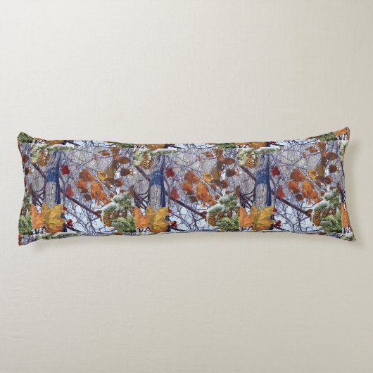 Eerste sneeuwwinterscène Camouflage schilderen Lichaamskussen (Achterkant)