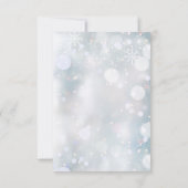 Eerste Snowflakes Greenery Winter Wedding RSVP Kaartje (Achterkant)