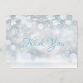 Eerste Snowflakes Winter Script Dank je Bedankkaart (Voorkant / Achterkant)