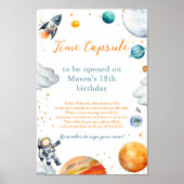 Eerste Space Adventure Boy Verjaardag Time Capsule Poster (Voorkant)