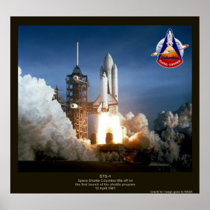Eerste Space Shuttle start STS-1 Columbia Poster