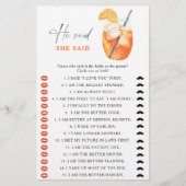 eerste spritz vrijgezellenfeest Hij zei dat ze spe (Voorkant)