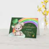 Eerste St. Patrick's Day Card voor kleindochter Kaart (Gele Bloem)