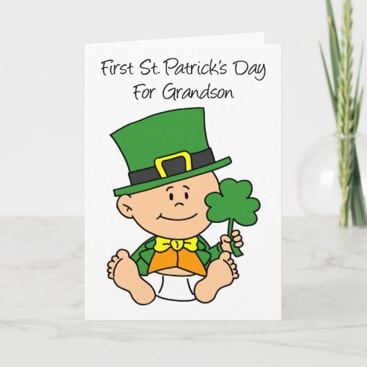 Eerste St Patrick's Day voor kleinzoon Kaart (Voorkant)