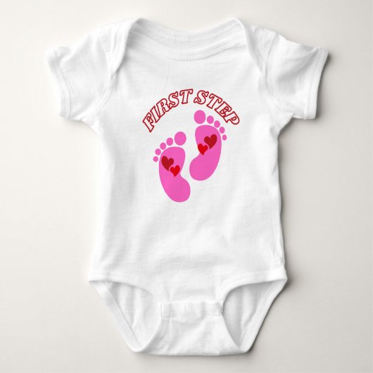 eerste stap baby meisje bodysuit (Voorkant)