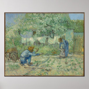Eerste stappen, na Millet 1890 Vincent van Gogh Poster