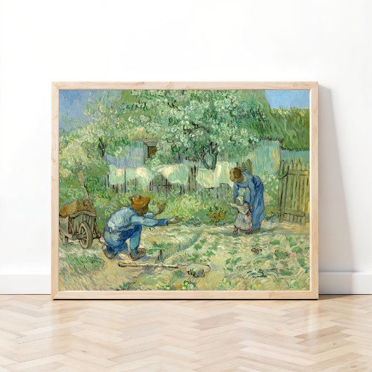 Eerste stappen, na Millet door Vincent van Gogh Ar Poster