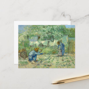 Eerste stappen, na Millet door Vincent Van Gogh Briefkaart