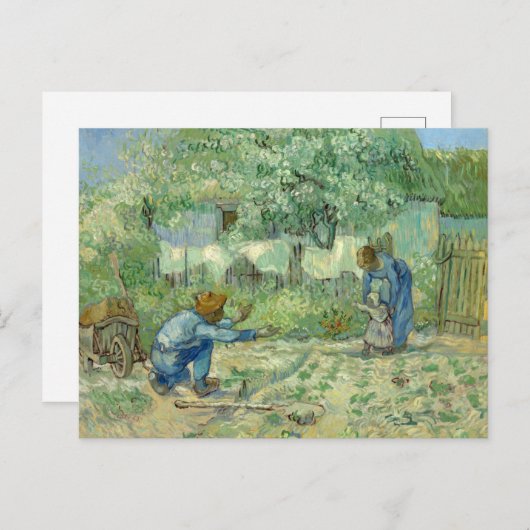 Eerste stappen, na Millet door Vincent Van Gogh Briefkaart (Voorkant / Achterkant)