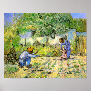 Eerste stappen (na Millet) Van Gogh Fine Art Poster