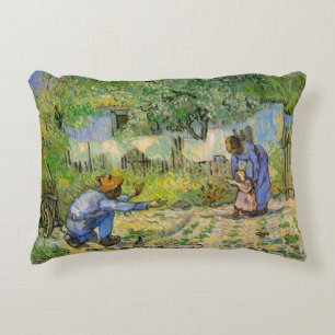 Eerste stappen (naar Millet) door Vincent van Gogh Accent Kussen