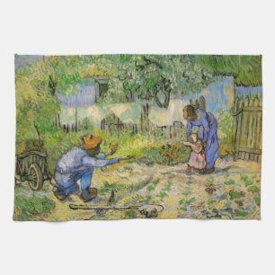 Eerste stappen (naar Millet) door Vincent van Gogh Theedoek