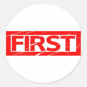 Eerste stempel ronde sticker