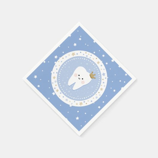 Eerste Tand en Sterren Papier Servet (Hoek)