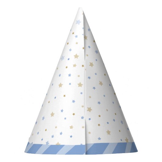 Eerste Tand Wit Blauw Jongen Party Pet Feesthoedjes (Achterkant)
