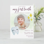 Eerste tandfeest Schattigee foto Kaart (Staand voorkant)